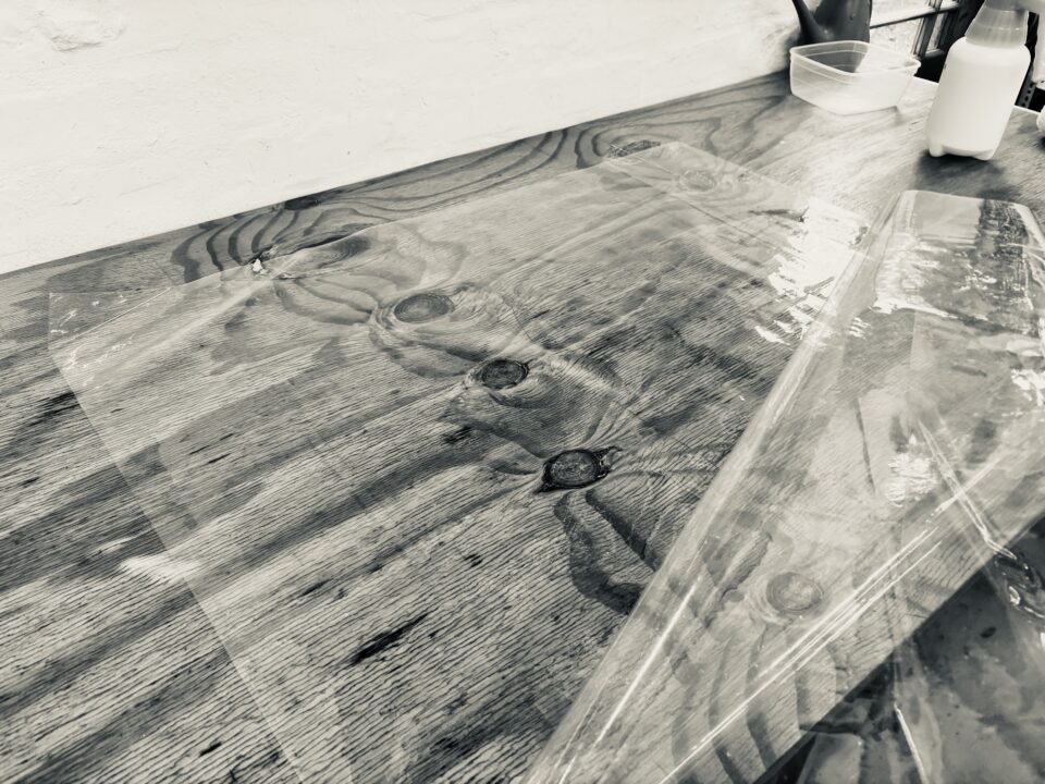Folded vinyl for wetpack.